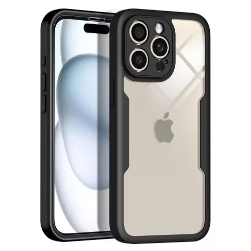 Techsuit - ColorVerse 360 tok kijelzővédővel - iPhone 16 Pro - Lila