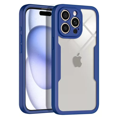 Techsuit - ColorVerse 360 tok kijelzővédővel - iPhone 16 Pro Max - Kék
