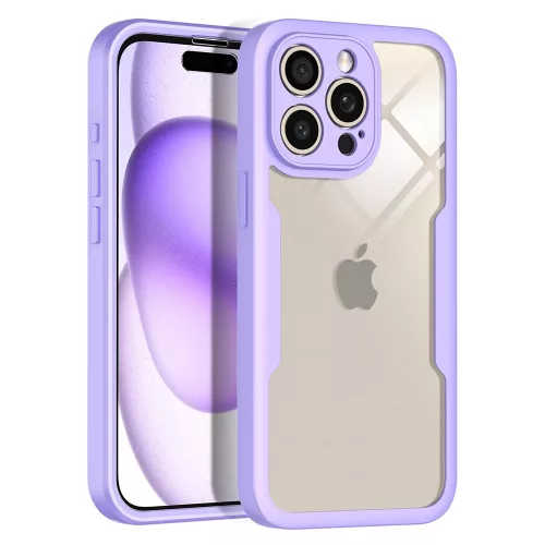 Techsuit - ColorVerse 360 tok kijelzővédővel - iPhone 16 Pro Max - Lila