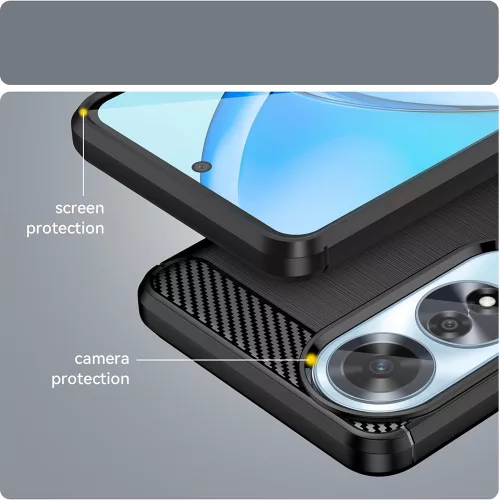Techsuit - Carbon szilikon tok - Oppo A60 4G - Fekete