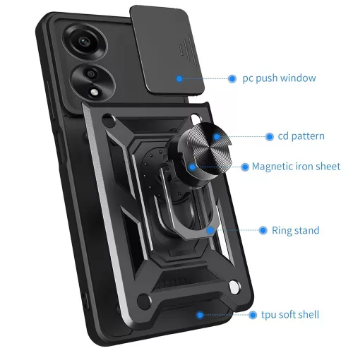 Techsuit - CamShield ütésálló tok - Oppo A60 4G - Fekete