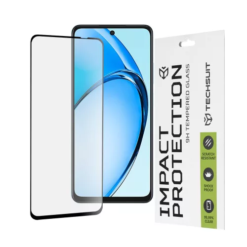 Techsuit - 111D Full Cover / Full Glue üvegfólia - Oppo A60 4G - Fekete széllel