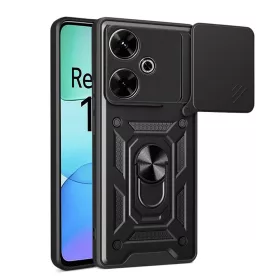   Techsuit - CamShield ütésálló tok - Xiaomi Redmi 13 / Poco M6 4G - Fekete