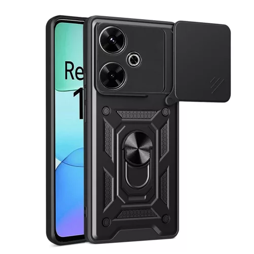 Techsuit - CamShield ütésálló tok - Xiaomi Redmi 13 / Poco M6 4G - Fekete