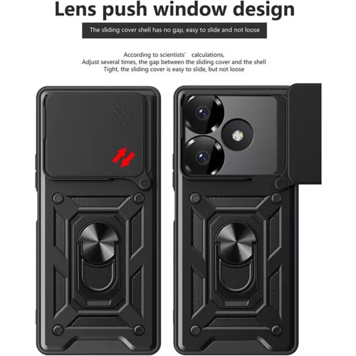 Techsuit - CamShield ütésálló tok - Xiaomi Redmi 13 / Poco M6 4G - Fekete