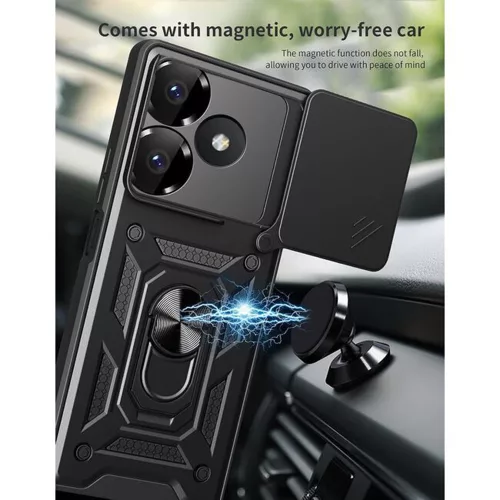 Techsuit - CamShield ütésálló tok - Xiaomi Redmi 13 / Poco M6 4G - Fekete