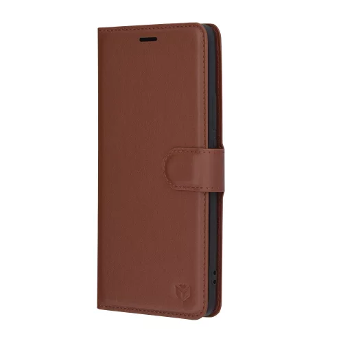 Techsuit - Leather Folio kinyitható tok - Oppo Reno12 - Barna