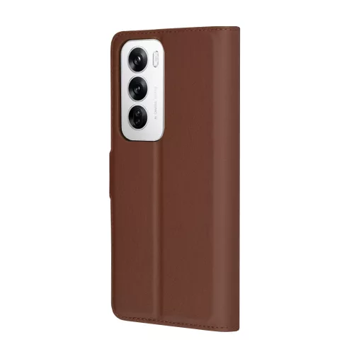 Techsuit - Leather Folio kinyitható tok - Oppo Reno12 - Barna