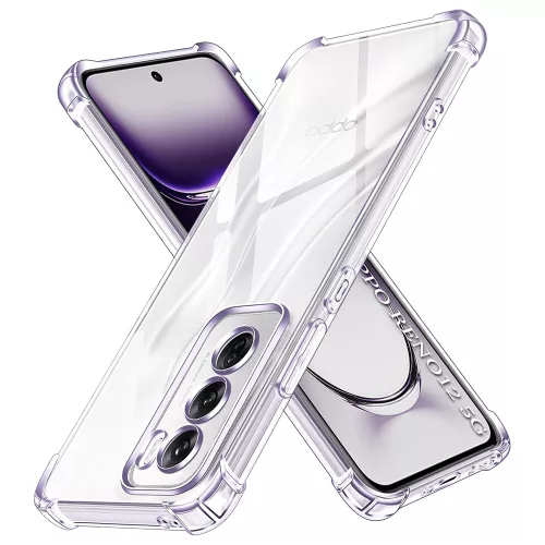 Techsuit - Shockproof Átlátszó Ütésálló Szilikon tok - Oppo Reno12 - Átlátszó