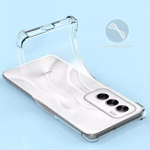 Techsuit - Shockproof Átlátszó Ütésálló Szilikon tok - Oppo Reno12 - Átlátszó