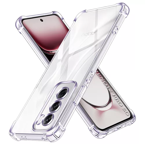 Techsuit - Shockproof Átlátszó Ütésálló Szilikon tok - Oppo Reno12 Pro - Átlátszó