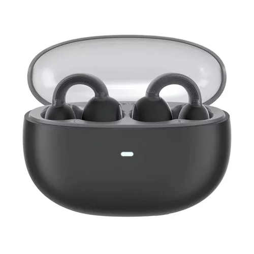 Baseus - Vezeték nélküli fülhallgató AirGo 1 Ring (A00069201113-00) - Bluetooth 5.3, TWS, Nyitott Fülre Csipeszes Kialakítás - Fekete Cluster