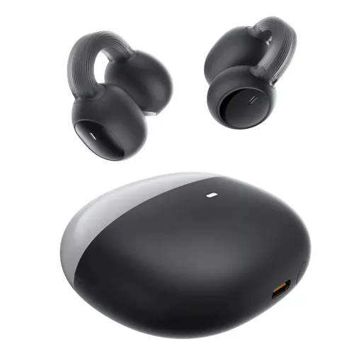 Baseus - Vezeték nélküli fülhallgató AirGo 1 Ring (A00069201113-00) - Bluetooth 5.3, TWS, Nyitott Fülre Csipeszes Kialakítás - Fekete Cluster