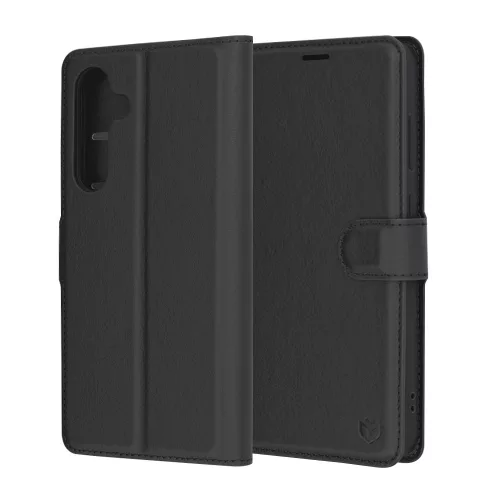 Techsuit - Leather Folio kinyitható tok - Samsung Galaxy S24 FE - Fekete