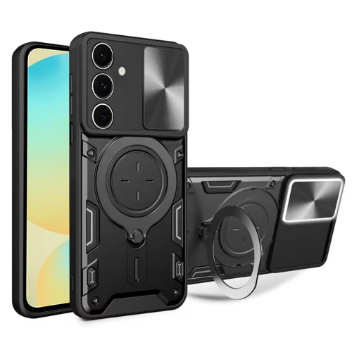 Techsuit - CamGuard Pro ütésálló tok - Samsung Galaxy S24 FE - Fekete