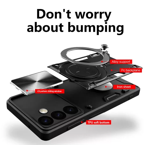 Techsuit - CamGuard Pro ütésálló tok - Samsung Galaxy S24 FE - Fekete