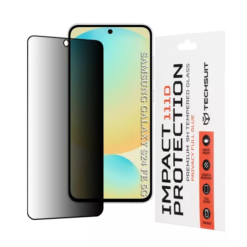 Techsuit - 111D Privacy betekintésgátló üvegfólia - Samsung Galaxy S24 FE - Fekete