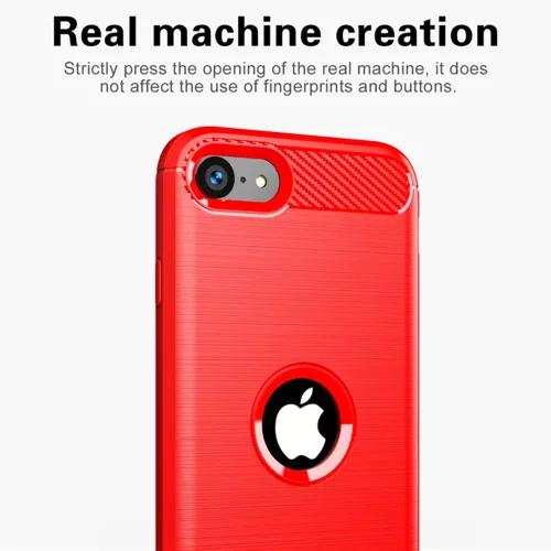TechSuit - Carbon szilikon tok - iPhone SE 2, SE 2020 / iPhone SE 3, SE 2022 - Fekete
