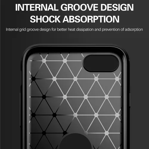 TechSuit - Carbon szilikon tok - iPhone SE 2, SE 2020 / iPhone SE 3, SE 2022 - Fekete