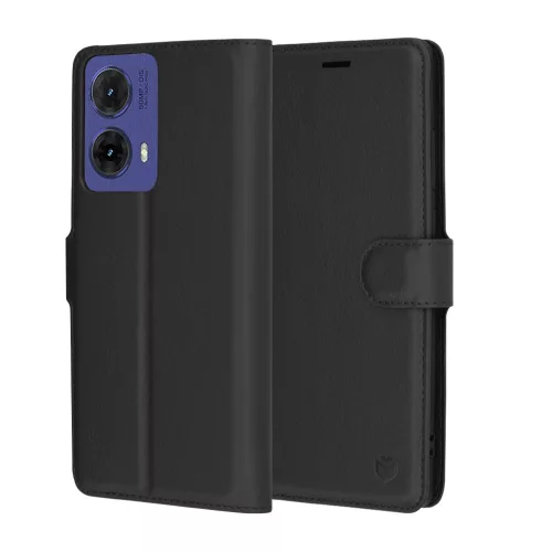 Techsuit - Leather Folio kinyitható tok - Motorola Moto G85 - Fekete