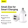 Baseus - Car Charger Grain (CCALL-ML02) - Dual USB, LED Backlight, 5V, 3.1A - White