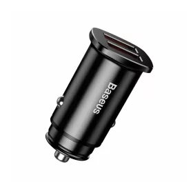   Baseus - Car Charger Square Metal Series (CCALL-DS01) - 2x USB, Quick Charge 3.0, SCP, AFC, 30W - Black