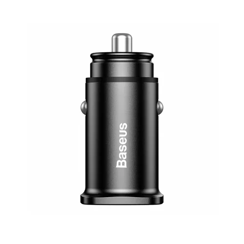 Baseus - Car Charger Square Metal Series (CCALL-DS01) - 2x USB, Quick Charge 3.0, SCP, AFC, 30W - Black