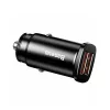 Baseus - Car Charger Square Metal Series (CCALL-DS01) - 2x USB, Quick Charge 3.0, SCP, AFC, 30W - Black