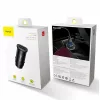 Baseus - Car Charger Square Metal Series (CCALL-DS01) - 2x USB, Quick Charge 3.0, SCP, AFC, 30W - Black