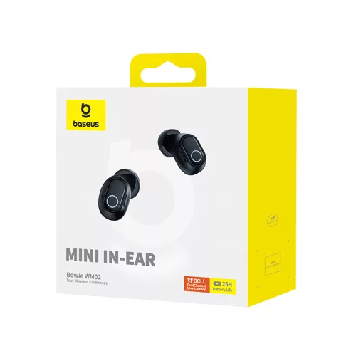 Baseus - Bowie WM02 vezeték nélküli fülhallgató (NGTW370201) - Bluetooth 5.3, TWS, fülbe helyezhető, mikrofonnal - fekete