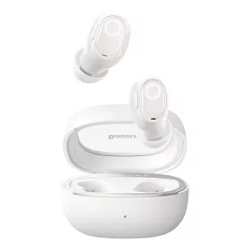   Baseus - Vezeték nélküli fülhallgató WM02+ (NGTW370302) - Valódi vezeték nélküli sztereó, Bluetooth V5.3, okoskijelző - krémfehér