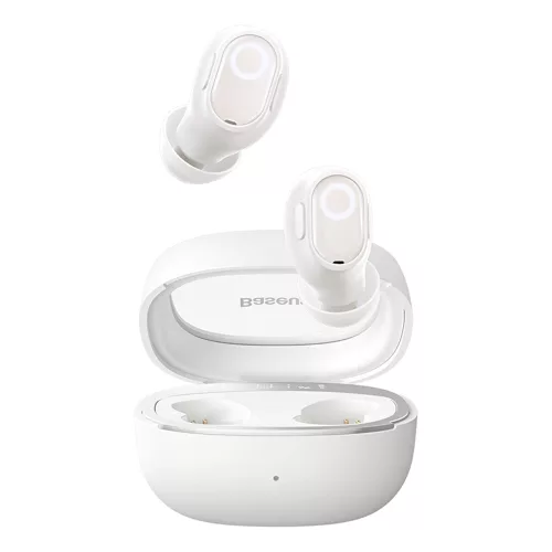 Baseus - Vezeték nélküli fülhallgató WM02+ (NGTW370302) - Valódi vezeték nélküli sztereó, Bluetooth V5.3, okoskijelző - krémfehér