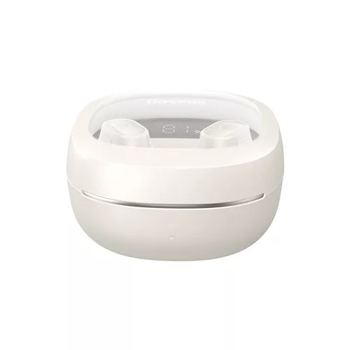 Baseus - Vezeték nélküli fülhallgató WM02+ (NGTW370302) - Valódi vezeték nélküli sztereó, Bluetooth V5.3, okoskijelző - krémfehér