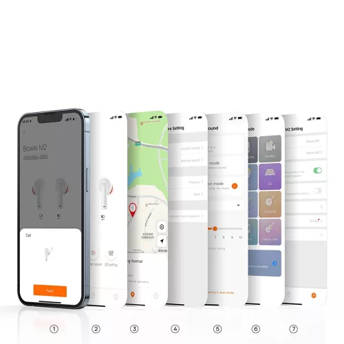 Baseus - Bowie M2 vezeték nélküli fülhallgató (A00024000221-Z1) - TWS, Bluetooth - Holdfehér