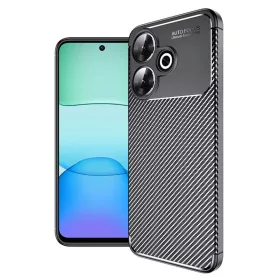   Techsuit - CarbonFiber szilikon tok - Xiaomi Redmi 13 / Poco M6 4G - Fekete