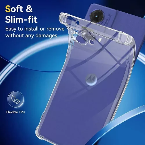 Techsuit - Shockproof Átlátszó Ütésálló Szilikon tok - Motorola Moto G85 - Átlátszó