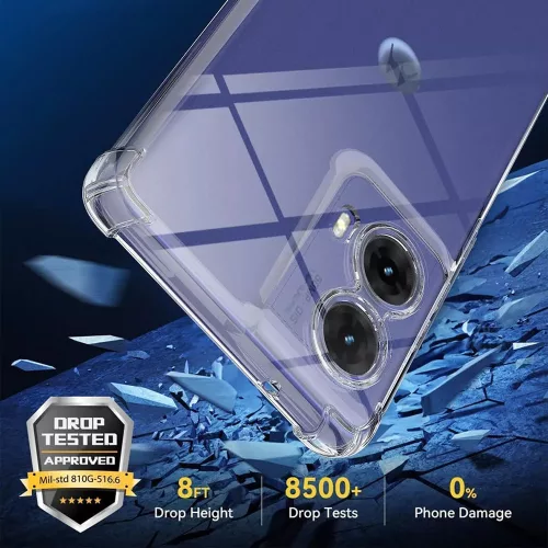 Techsuit - Shockproof Átlátszó Ütésálló Szilikon tok - Motorola Moto G85 - Átlátszó