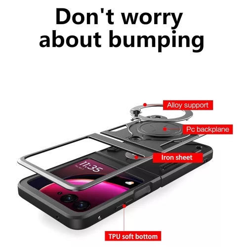 Techsuit - CamGuard Pro tok ütésálló tok - Motorola Razr 50 Ultra - Fekete
