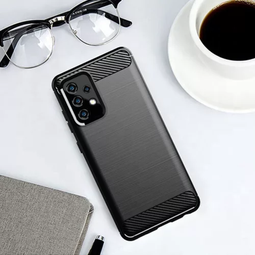 Techsuit - Carbon szilikon tok - Samsung Galaxy A32 5G - Fekete