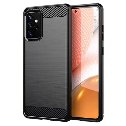 Techsuit - Carbon szilikon tok - Samsung Galaxy A72 4G / A72 5G - Fekete