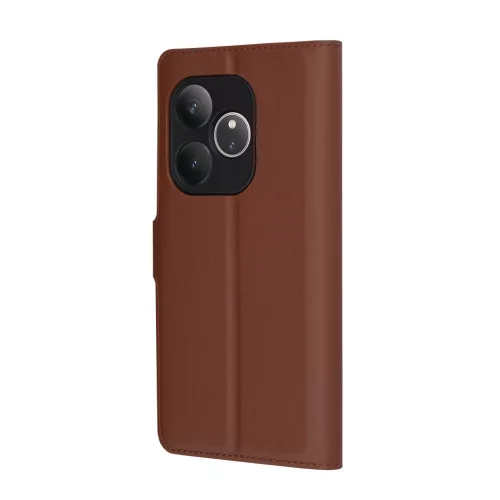 Techsuit - Leather Folio kinyitható tok - Realme  GT 6 / GT 6T - Barna