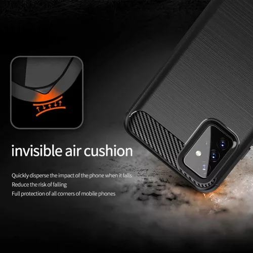 Techsuit - Carbon szilikon tok - Samsung Galaxy A72 4G / A72 5G - Fekete