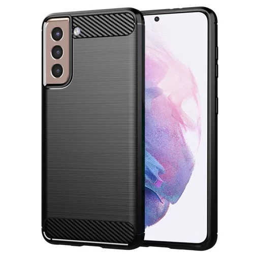 Techsuit - Carbon szilikon tok - Samsung Galaxy S21 Plus 5G - Fekete