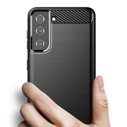 Techsuit - Carbon szilikon tok - Samsung Galaxy S21 Plus 5G - Fekete
