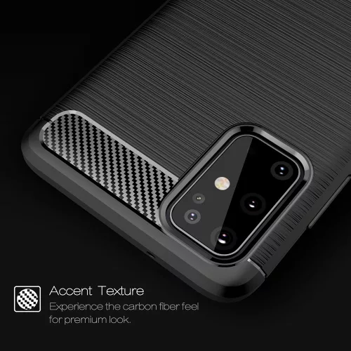 Techsuit - Carbon szilikon tok - Samsung Galaxy S21 Ultra 5G - Fekete