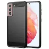 Techsuit - Carbon szilikon tok - Samsung Galaxy S21 - Fekete