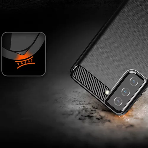 Techsuit - Carbon szilikon tok - Samsung Galaxy S21 - Fekete