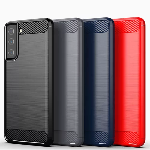 Techsuit - Carbon szilikon tok - Samsung Galaxy S21 - Fekete