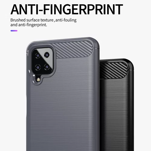 Techsuit - Carbon szilikon tok - Samsung Galaxy A12 / A12 Nacho - Fekete