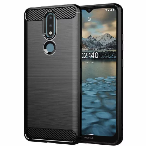 TechSuit - Carbon szilikon tok - Nokia 2.4 - Fekete